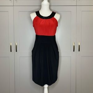Black and Red Embellished Dress